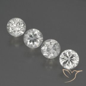Pedras preciosas de Safira Branco natural de 1.70 ct, Redondo, VS