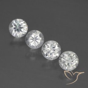 Pedras preciosas de Safira Branco natural de 1.59 ct, Redondo, VS
