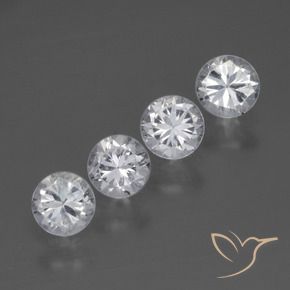 Pedras preciosas de Safira Branco natural de 1.67 ct, Redondo, VS