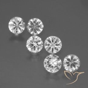 Pedras preciosas de Safira Branco natural de 2.28 ct, Redondo, VS
