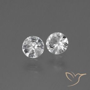 Pedras preciosas de Safira Branco claro natural de 0.74 ct, Redondo, VS