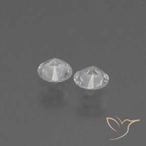 Pedras preciosas de Safira Branco claro natural de 0.74 ct, Redondo, VS