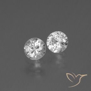 Pedras preciosas de Safira Branco natural de 0.87 ct, Redondo, VS