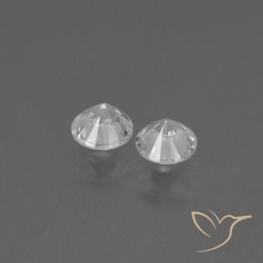 Pedras preciosas de Safira Branco claro natural de 0.72 ct, Redondo, VS