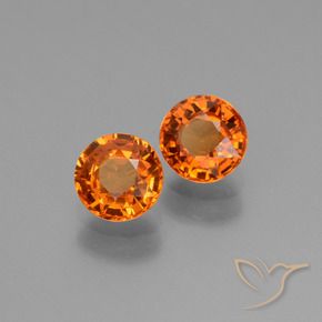 Pedras preciosas de Safira Laranja médio-escuro natural de 1.32 ct, Redondo, VS