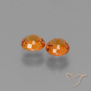Pedras preciosas de Safira Laranja médio-escuro natural de 1.32 ct, Redondo, VS