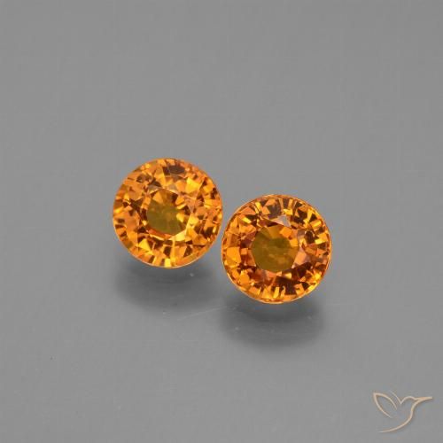 1.38ctw Natural Laranja acastanhado Safira, Redondo, VVS-VS