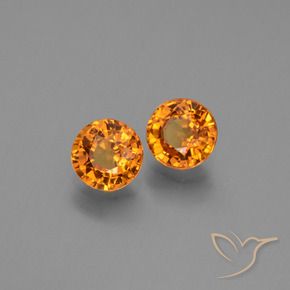 Pedras preciosas de Safira Laranja acastanhado natural de 1.38 ct, Redondo, VVS-VS