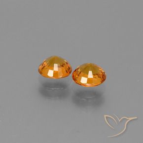 Pedras preciosas de Safira Laranja acastanhado natural de 1.38 ct, Redondo, VVS-VS