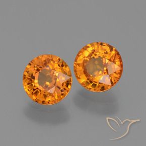Pedras preciosas de Safira Laranja Profundo natural de 1.33 ct, Redondo, VS