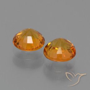 Pedras preciosas de Safira Laranja Profundo natural de 1.33 ct, Redondo, VS