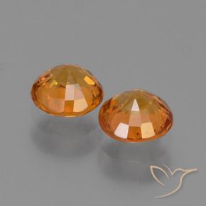Pedras preciosas de Safira Laranja médio-escuro natural de 1.39 ct, Redondo, VS