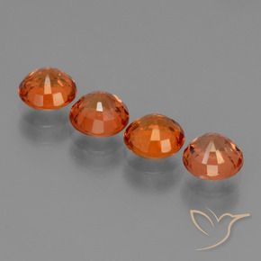 Pedras preciosas de Safira fogo laranja natural de 2.98 ct, Redondo, VVS-VS