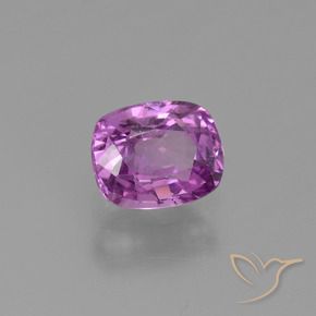 Safira Roxo médio-escuro Natural 1.21ct, Almofada, VS