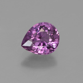 Safira roxo natural 1,10ct, formato de pêra, VVS