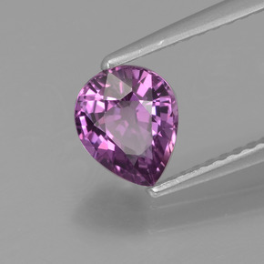 Safira roxo natural 1,10ct, formato de pêra, VVS