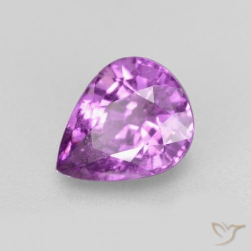 Safira roxo médio Natural 0.98ct, Formato de pêra, VS
