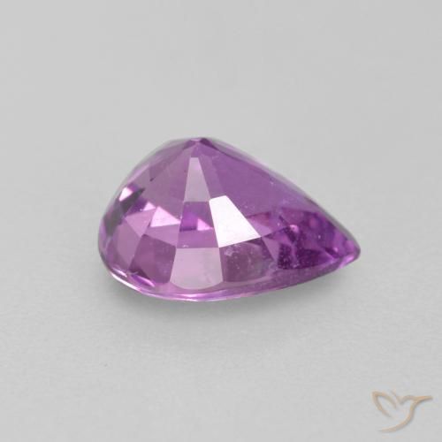 Safira roxo médio Natural 0.98ct, Formato de pêra, VS