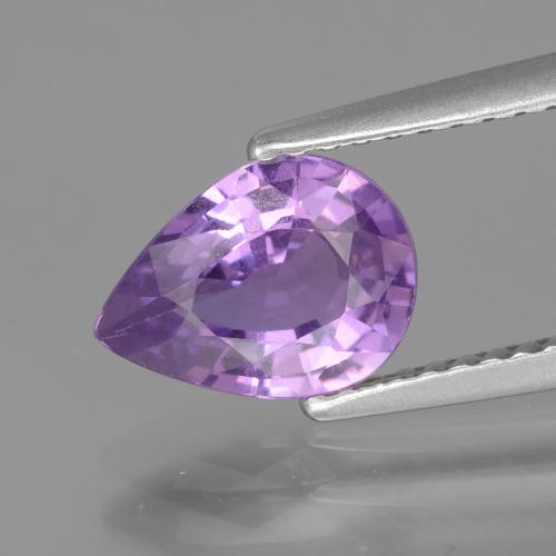 Safira violeta natural 1,57ct, formato de pêra, VS