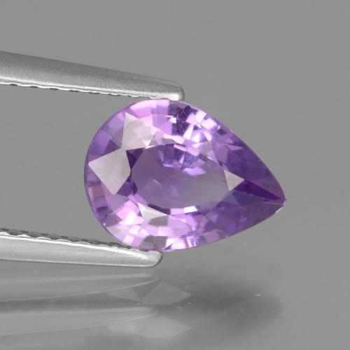 Safira violeta natural 1,57ct, formato de pêra, VS