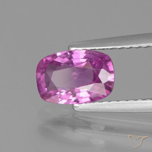 Safira Roxo rosado Natural 1.31ct, Almofada, VS