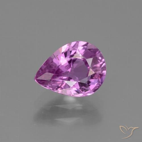 Safira roxa solta de 1,27 quilates, corte de pêra de 7,7 x 5,9 mm da Tanzânia, Photo A
