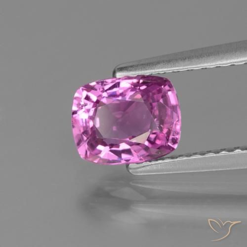 Safira Roxo Rosado Intenso Natural 1.22ct, Almofada, VS