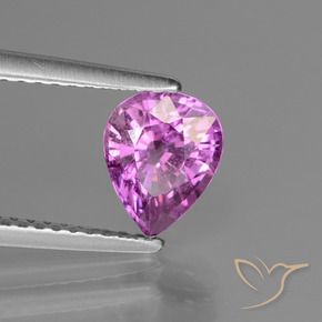 Safira Roxo rosado Natural 1.42ct, Formato de pêra, VS