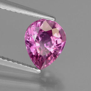 Safira rosa natural 1,85ct, formato de pêra, VS