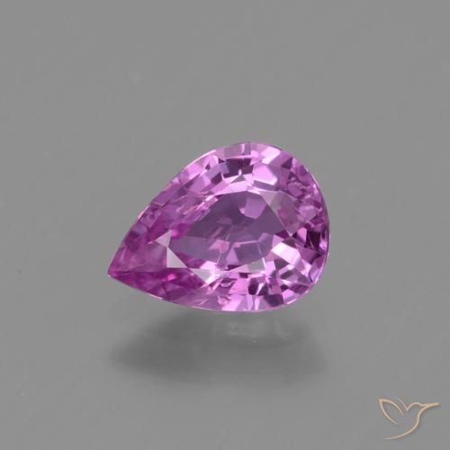 Safira roxa solta de 1,19 quilates, corte de pêra de 7,8 x 5,8 mm da Tanzânia, Photo A