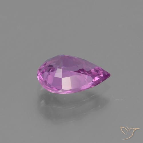 Safira Roxo Rosado Intenso Natural 1.19ct, Formato de pêra, VS-SI