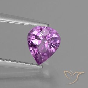 Safira Roxo médio-escuro Natural 1.07ct, Formato de pêra, VS-SI
