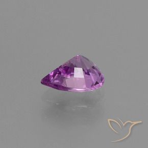 Safira Roxo médio-escuro Natural 1.07ct, Formato de pêra, VS-SI