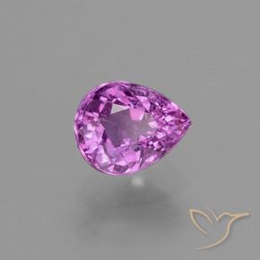 Safira roxo médio Natural 1.33ct, Formato de pêra, VS-SI