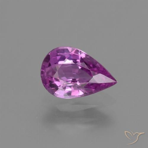 1.23ct Natural Roxo Rosado Intenso Safira, Formato de pêra, VVS-VS