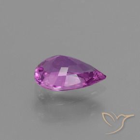Safira Roxo Rosado Intenso Natural 1.23ct, Formato de pêra, VVS-VS