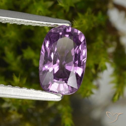 Safira roxo médio Natural 1.42ct, Almofada, VS