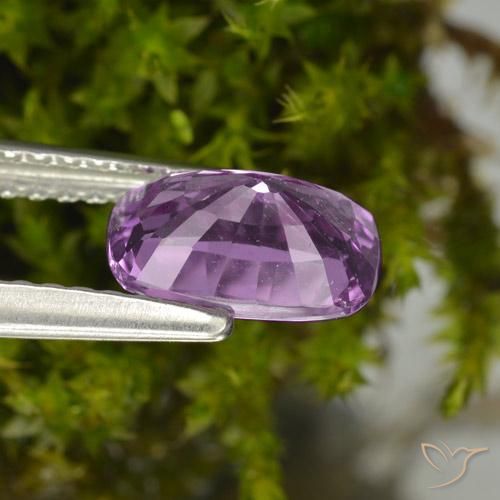 Safira roxo médio Natural 1.42ct, Almofada, VS