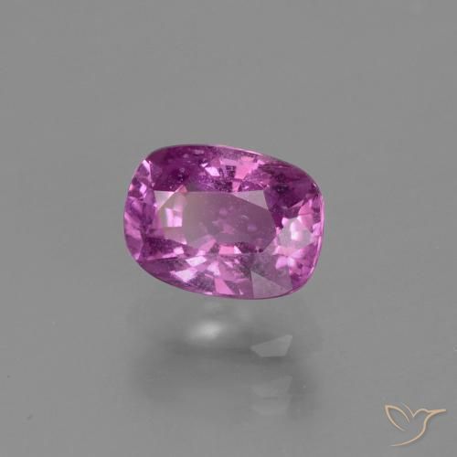Safira Roxo médio-escuro Natural 1.38ct, Almofada, VS