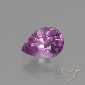 Safira Roxo Rosado Intenso Natural 1.10ct, Formato de pêra, VS
