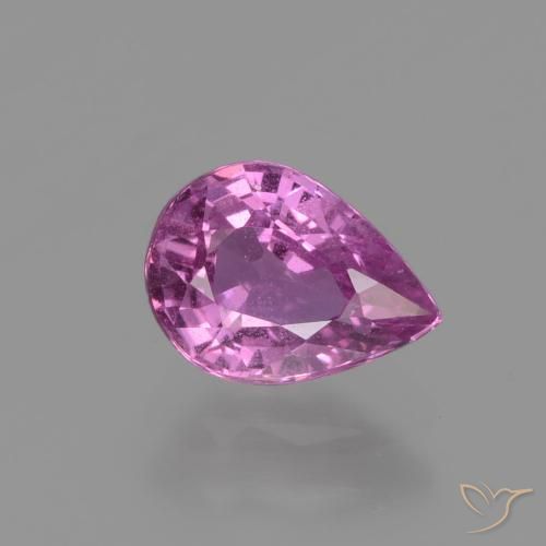 Safira roxa solta de 1,21 quilates, corte de pêra de 7,4 x 5,4 mm da Tanzânia, Photo A