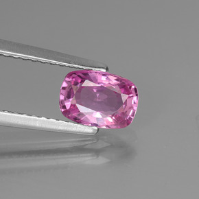Safira rosa médio Natural 1,22ct, Almofada cortada, VS