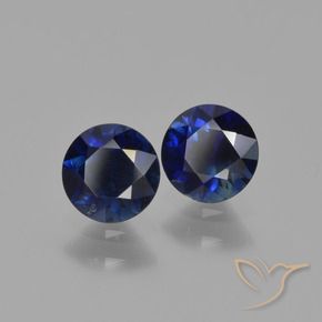 Pedras preciosas de Safira Azul-marinho natural de 1.20 ct, Redondo, VS