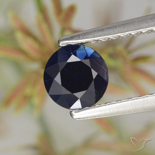 0.62ct Natural Azul-marinho Safira, Redondo, VVS