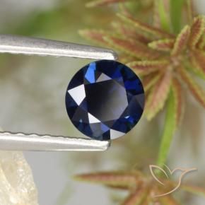 Safira Azul-marinho Natural 0.62ct, Redondo, VS