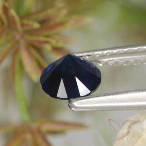 Safira Azul-marinho Natural 0.62ct, Redondo, VS