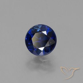 Safira Azul-marinho Natural 0.69ct, Redondo, VS