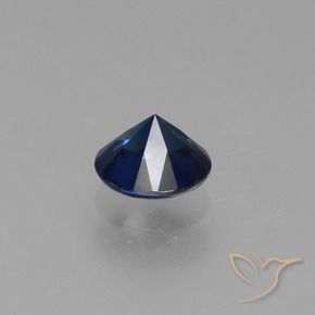 Safira Azul-marinho Natural 0.69ct, Redondo, VS