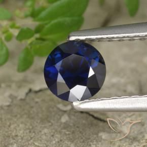 Safira Azul escuro Natural 0.56ct, Redondo, VS