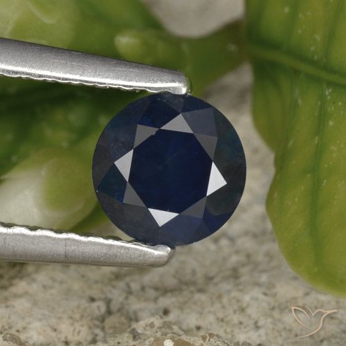 0.61ct Natural Azul profundo Safira, Redondo, VS